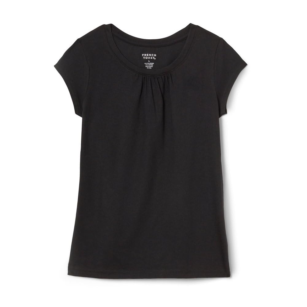 French Toast Girls Toddler Short Sleeve Crewneck Tee TShirt, Black, 78 46241