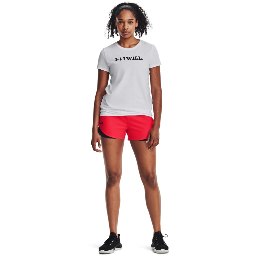 Under Armour Womens Play Up 3.0 Shorts, (628) Beta/Black/Black, X-Small