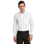 Turtle Men 100% Cotton White Plain Slim Fit Full Sleeve Formal Shirt