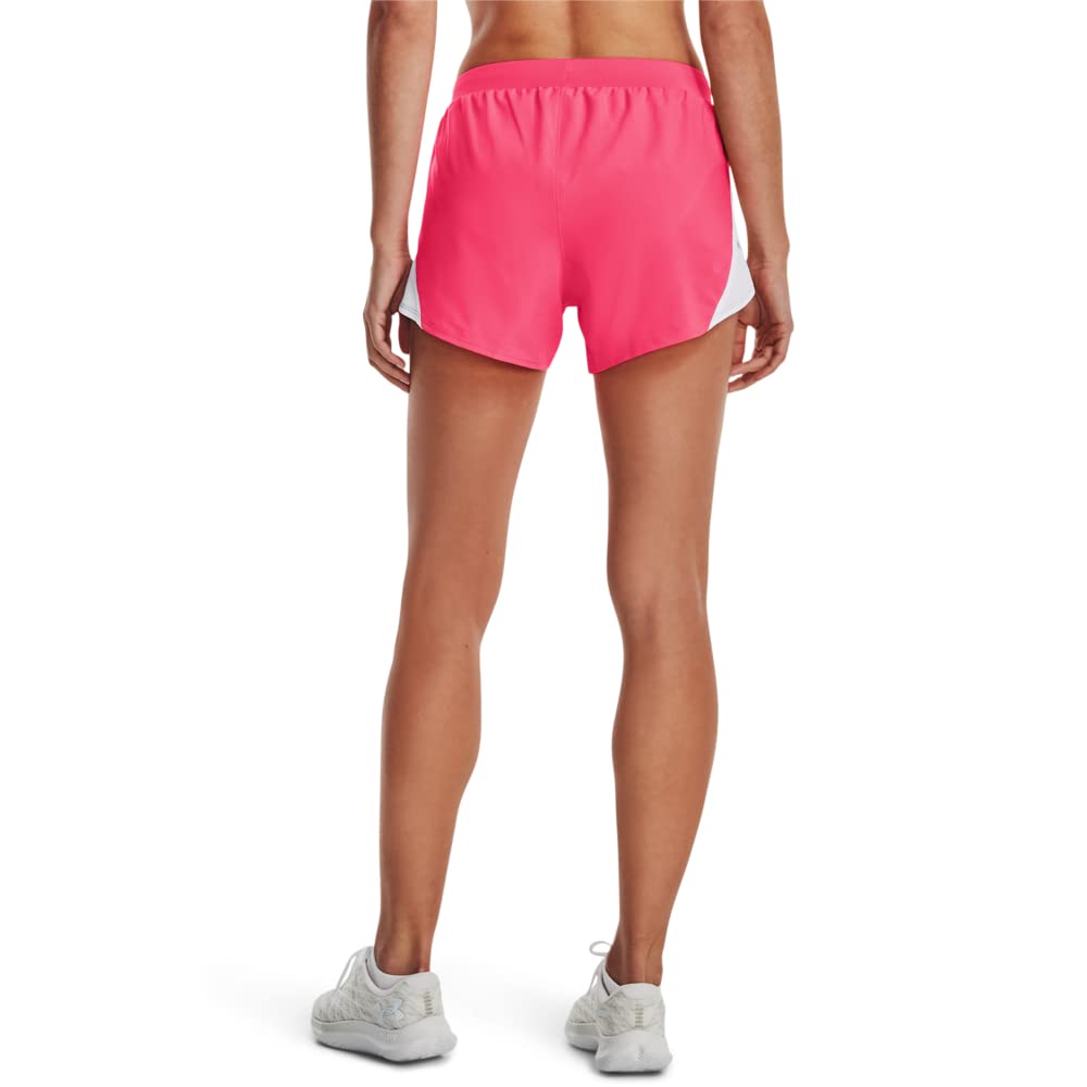 Under Armour Women's Fly by 2.0 Running Shorts, (683) Pink Shock/White/Reflective, Large