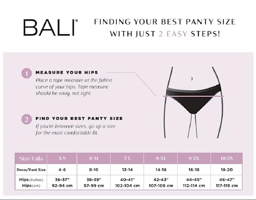Bali Women's Seamless Panties, Smoothing Brief Underwear for Women, Full-Coverage Stretch Microfiber Briefs (Colors May Vary), B
