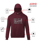 ADRO Men's Cotton Neck Hooded Sweatshirt (H22-M-INV-MR_Maroon)