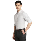 Turtle Men 100% Cotton Grey Solid Slim Fit Formal Shirts