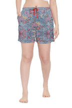 Lyra Pure Cotton Printed Night Shorts For Women
