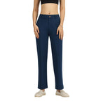 BlissClub Ultimate Straight Tailored Trosuers | CloudSoftTM | Gold Button | Belt Loops | Stylish Pintucks | Mock Fly | 2 Pockets