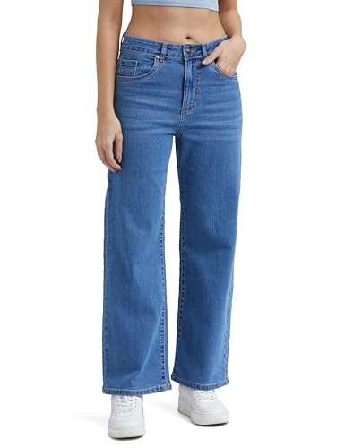 INKD Classic 2130 Womens High Rise Jeans (INKSS24WJN-407_Denim Drama_36), Green