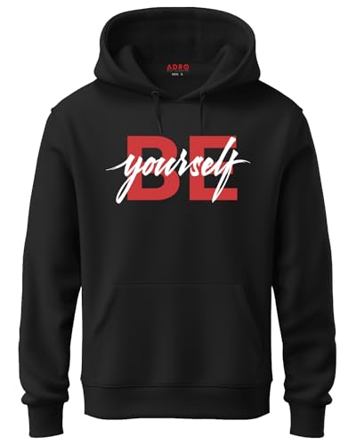 ADRO Men's Graphic Printed Cotton Hoodies (H21-M-BYO-BL_Black_XL)