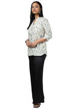 Soch Womens Beige Linen Floral Print Tunic