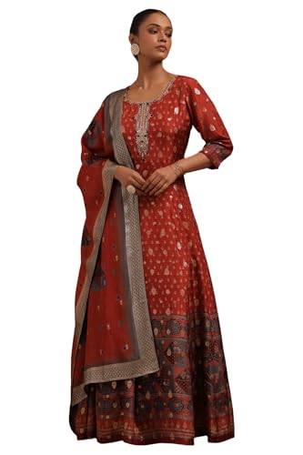 Soch Women Viscose Blend Ethnic Motifs Gown Mirror and