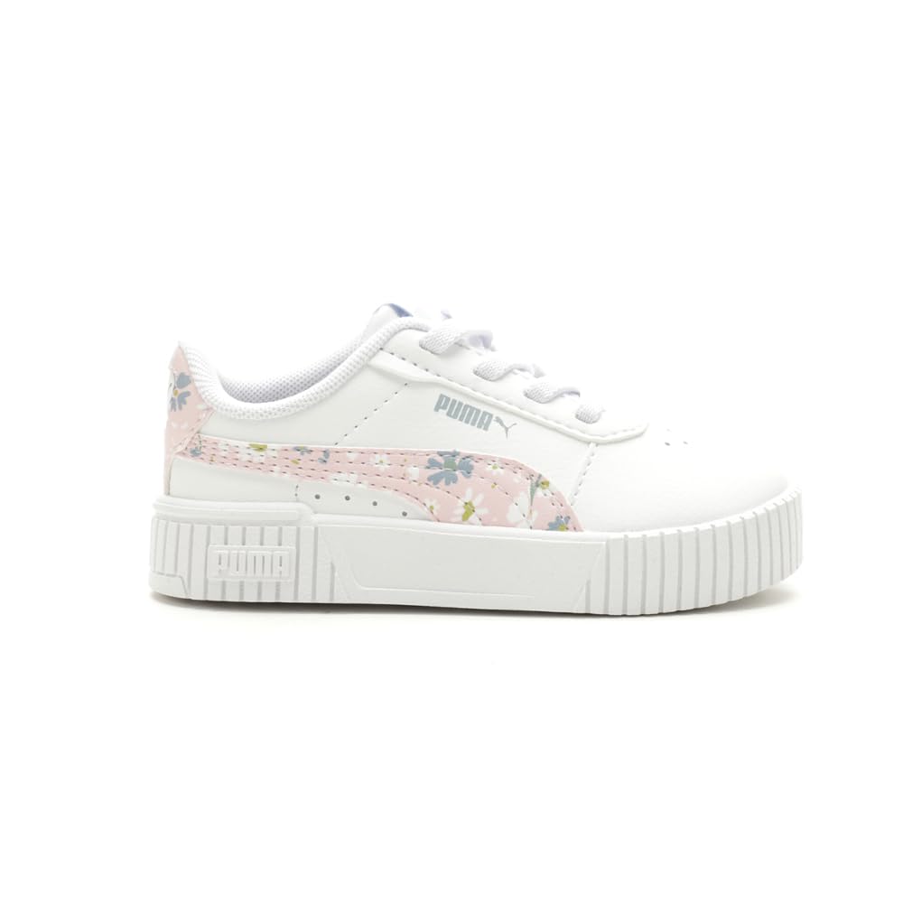 PUMA Kids Carina Sneaker, White-Chalk Pink-Blue Wash, 4 US Unisex Toddler