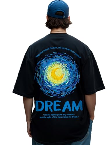 Bewakoof MenS Graphic Printed Oversized Fit T-Shirt_620199_Black_L