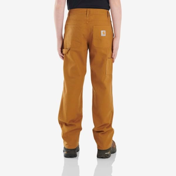 Carhartt Boys' Washed Dungaree Pants (Lined and Unlined), Brown, 6