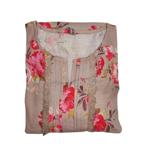 Lookmark Women'S Latest Printed Cotton Blend Straight Kurta And Palazzo Pant Set (Az-Lm-Og1-Ks2155-M)