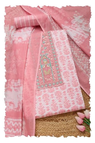 Soch Women Cotton Ethnic Motifs Unstitched Dress Material Thread Work