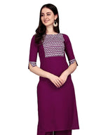 Sanisa Women'S Digital Patch Rayon Straight Kurti (303K114N-Xxl_Wine)