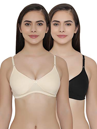 Clovia WomenS Pack Of 2 Non Padded Full Coverage Bra (Combbr616_Multi-Coloured_36B)