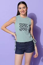 Greciilooks WomenS Solid Ribbed Crop Tank Tops | Knitted Sleeveless Tops For Women| Corset Tops For Girls | Halter Neck Jeans S