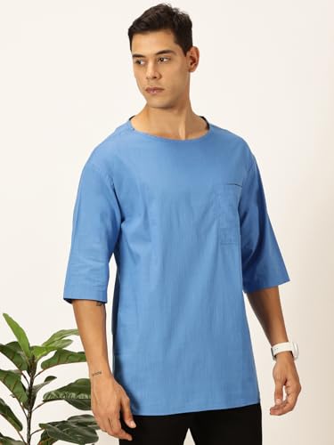 Thomas Scott Men'S Linen Relaxed Shirt (Ts1525_Blue