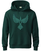 ADRO Hoodies for Men, Printed Regular Fit Cotton Hoodie Sweatshirt, H24-BIRD-GRN-M Green (Medium)