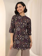 Libas Women'S Silk Blend Ethnic Motifs Straight Kurtis