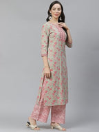 Nermosa Women Printed Kurta And Pant Set With Dupatta | Kurta Set With Dupatta | (In, Alpha, S, Peach)