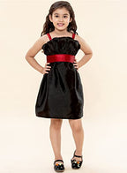 A.T.U.N. (ALL THINGS UBER NICE) Girls Solid Fit and Flare Dress Black-Maroon