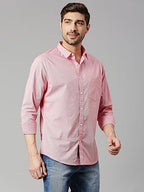 Thomas Scott Mens Solid Slim Fit 100% Cotton Casual Shirt with Spread Collar and Long Sleeve