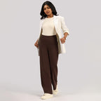 BlissClub Ultimate Sculpt Wide - Legged Pants, Ribbed Waistband, Wide Silhouette, 2 Zippered Pockets,Tall Above 55