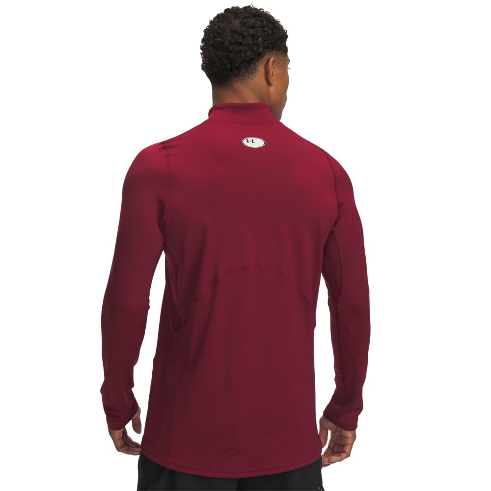 Under Armour Men's ColdGear Fitted Mock, Cardinal/White, L