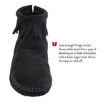 Minnetonka Women's Back Zipper Bootie,Softsole Black,8 M US