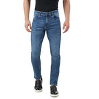 INKD Mens Stretchable Regular Fit Mid Rise Jeans (INDIGO - Sky Why, 34), Blue