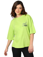 KOTTY Womens Cotton Blend Printed Oversized T-Shirts