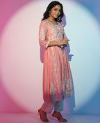 Libas WomenS Cotton Ethnic Motifs A-Line Kurta (37199_Peach