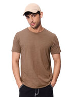 The Souled Store Rockstar Tee: Chestnut Brown Men And Boys Short Sleeves Round Neck Regular Fit Cotton T-Shirts