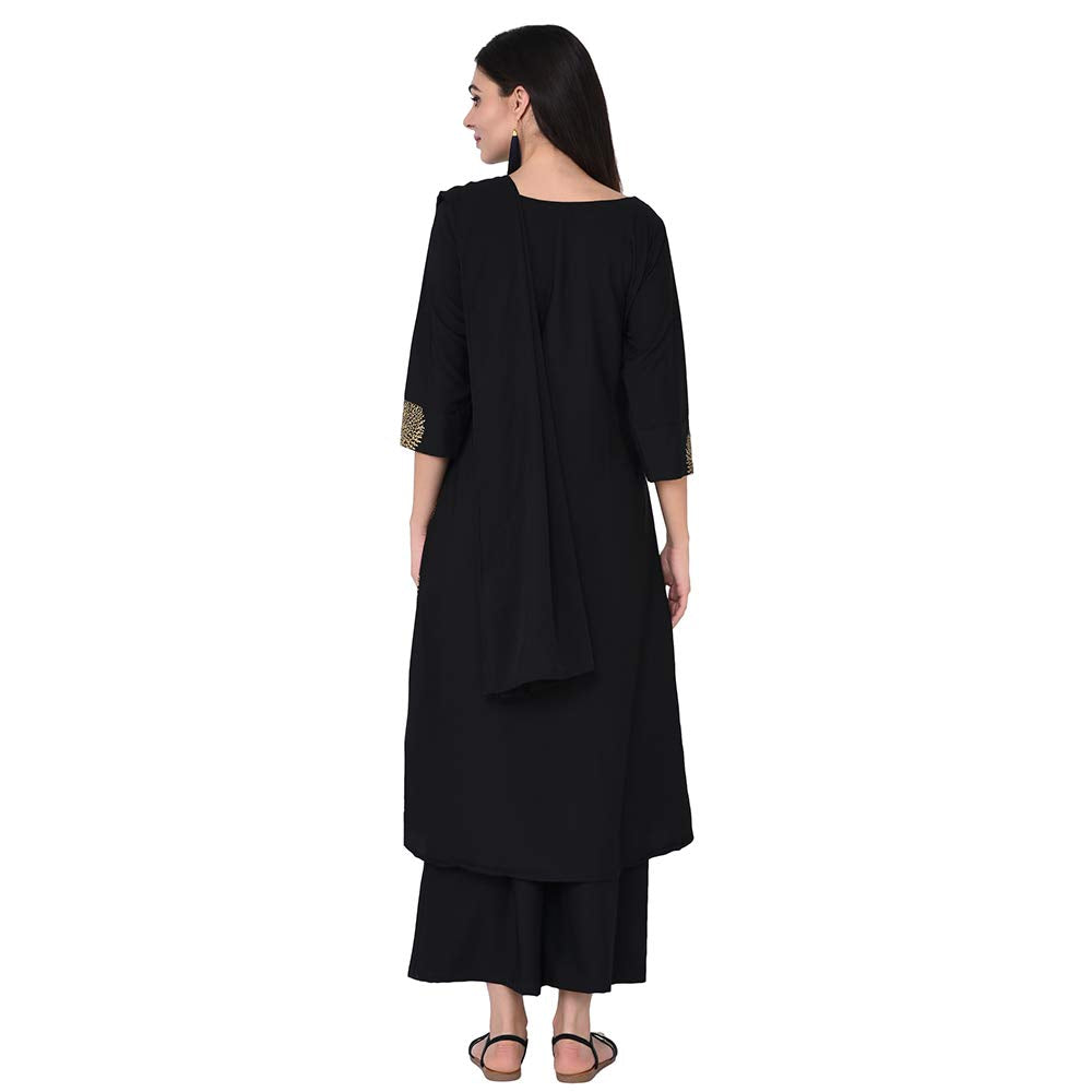 Ziyaa Women'S Crepe Floral Regular Kurta