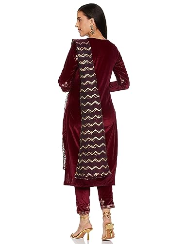 Ketch Polyester Women'S Regular Fit Full Sleeve Kurta With Pant & Dupatta