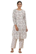 W For Woman Folksong White Printed Cotton Straight Kurta & Straight Pant_24Mafs11928-911434_M
