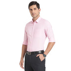 Turtle Men Pure Cotton Solid Slim Fit Formal Shirts Pink