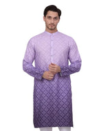 Jompers MenS Purple Ombre Pure Cotton Straight Kurta (Purple, L)