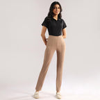 Blissclub Womens Straight Pants (Ultimatestraight_Mocha_Barkha Brown
