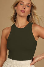 Toochki Womens Olive Spandex Solid Crop Western Top | Winter | Western | Latest | Trendy