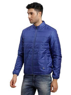 Turtle Men Nylon Solid Blue Zipper Windcheater Jacket