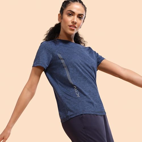 Enamor Womens Polyester Letter Print Relaxed Fit T-Shirt