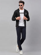 RIGO Black Full Sleeves Front Open Shrug for Men | Long Sleeves Front Open Cardigan for Men