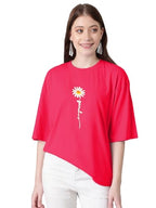 KOTTY Womens Cotton Blend Printed Oversized T-Shirts