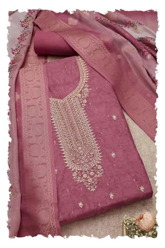 Soch Women Chanderi Abstract Print Unstitch Dress Material with Sequins