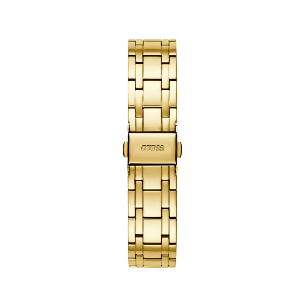 GUESS Black + Gold-Tone Crystal Silicone Watch