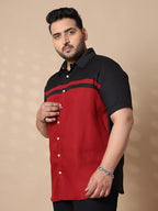 Bigbanana Plus Size MenS Regular Fit Colorblock Shirt