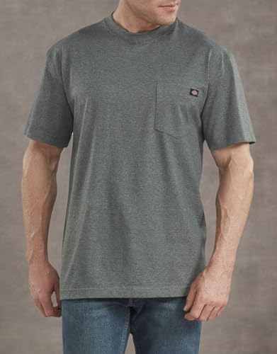 Dickies Men's Heavyweight Crew Neck Short Sleeve Tee, Hunter Green Heather, XX-Large