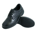 Genuine Grip 420-9.5M Mens Slip-Resistant Leather Work Oxford  Black - Size 9.5